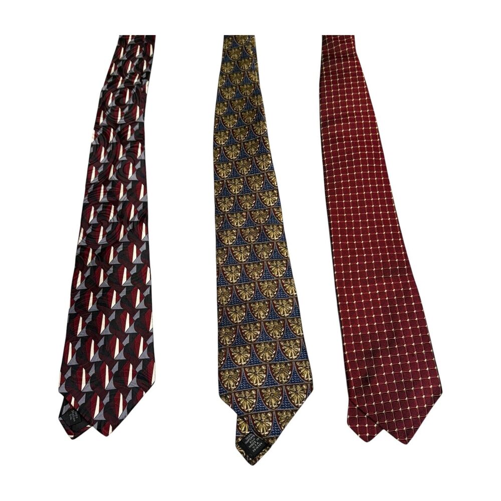 Zylos George Machado & Elizabeth Nell Mens Necktie Silk Multi Patterned Lot of 3 - Picture 2 of 9